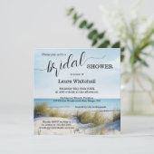 Invitation Elegant Script Beach Bridal Shower (Debout devant)