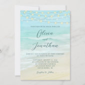 Invitation Élégant Script Beach Ocean Mariage (Devant)