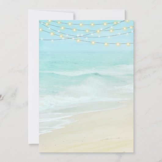 Invitation Élégant Script Beach Ocean Mariage (Dos)
