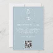 Invitation Élégant script blanc gris gris Mariage modifiable (Dos)