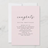 Invitation Élégant Script Blush Photo Graduation Party (Dos)