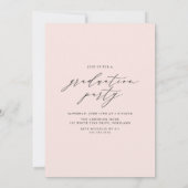 Invitation Élégant Script Blush Pink 4 Photo Graduation Party (Dos)