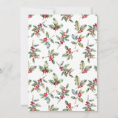 Invitation Élégant Script Botanique Fête de Vacances (Dos)