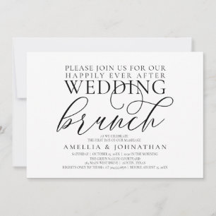 Invitation Élégant Script Brunch Moderne de Mariage Après-Cér