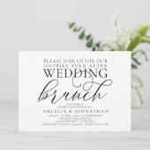 Invitation Élégant Script Brunch Moderne de Mariage Après-Cér (Debout devant)