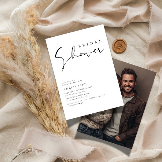 Invitation Élégant Script Budget Mariage Fête des mariées pho