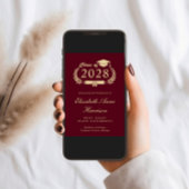 Invitation Élégant Script Burgundy College Graduation Party