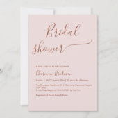 Invitation Élégant Script Calligraphie Fête des mariées roman (Devant)