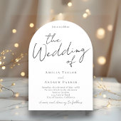 Invitation Élégant script Calligraphie Photo QR Code Mariage