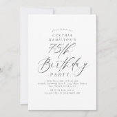 Invitation Elegant Script Calligraphy 75th Birthday Photo  (Devant)