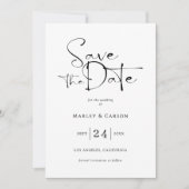 Invitation Elegant Script Calligraphy Save The Date Wedding (Devant)