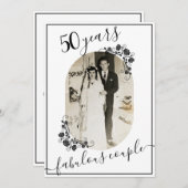 Invitation Élégant Script Chaque année Anniversaire Photo 50e (Devant / Derrière)