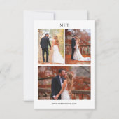 Invitation élégant script chic moderne 4 photos mariage (Dos)