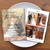 Invitation élégant script chic moderne 4 photos mariage