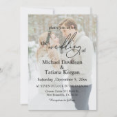 Invitation élégant script chic moderne 5 photos mariage (Devant)