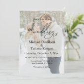 Invitation élégant script chic moderne 5 photos mariage (Debout devant)