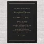 Invitation Élégant Script Classic Black Gold Formal Mariage
