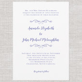 Invitation Élégant Script Classic Mariage Périwinkle Bleu