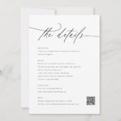 Invitation Élégant Script Classic QR Code Tout en un Mariage (Dos)