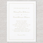 Invitation Élégant Script Classic White Gold Formal Mariage