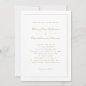 Invitation Élégant Script Classic White Gold Formal Mariage (Devant)