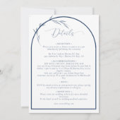 Invitation Élégant Script classique bleu | Mariage officiel (Dos)