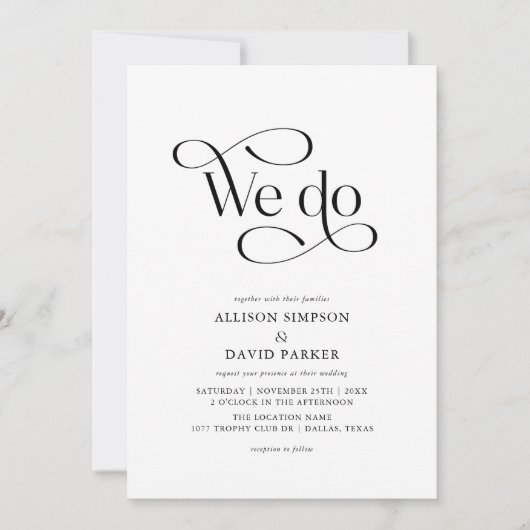 Invitation Élégant Script Classique Nous Faisons Des Invitati (Devant)