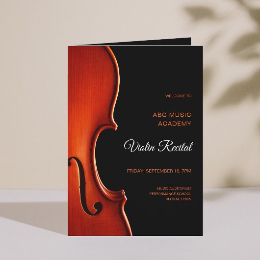 Invitation Elegant Script Classy Music Senior Recital Program