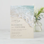 Invitation Élégant Script Coastal Beach Mariage (Debout devant)