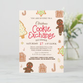 Invitation Élégant Script Cookie Exchange Christmas Party Inv (Debout devant)