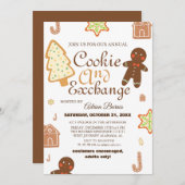 Invitation Élégant Script Cookie Exchange fête de Noël (Devant / Derrière)