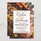Invitation Élégant Script Cookie Exchange fête de Noël (Devant / Derrière)