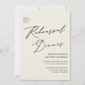 Invitation Élégant Script Cream Rehearsal Dinner Code QR (Devant)