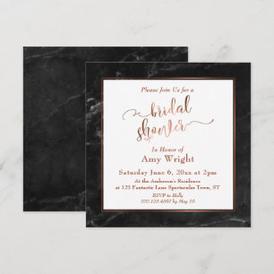 Invitation Élégant script cuivré avec baptême de mariage sur