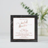 Invitation Élégant script cuivré avec baptême de mariage sur (Debout devant)