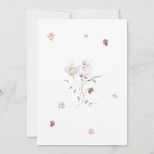 Invitation Élégant script de Baby shower Fleur sauvage (Dos)