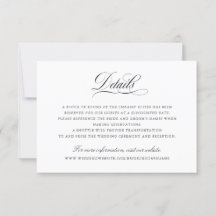 Élégant script de calligraphie Détails du Mariage 