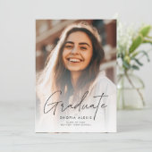 Invitation Élégant script de calligraphie Deux diplômes de ph (Debout devant)