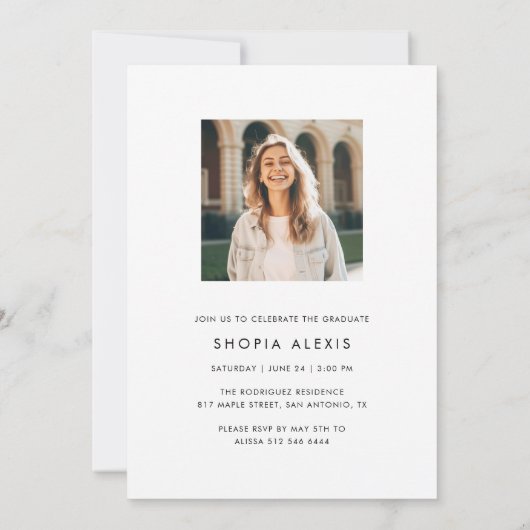 Invitation Élégant script de calligraphie Deux diplômes de ph (Dos)