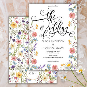 Invitation Élégant script de calligraphie Fleurs de ressort M