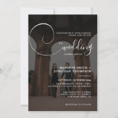 Invitation Élégant script de calligraphie gris foncé Mariage  (Devant)