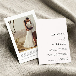 Invitation Élégant script de calligraphie Mariage de code QR