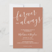 Invitation Élégant script de calligraphie Mariage en terre cu (Devant)