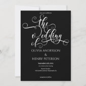 Invitation Élégant script de calligraphie Mariage gothique (Devant)