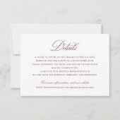 Invitation Élégant script de calligraphie Merlot Détails du M (Devant)