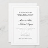 Invitation Élégant script de calligraphie moderne Mariage bla (Devant / Derrière)