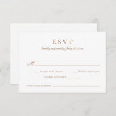 Invitation Élégant script de calligraphie Olive Gold Wedding (Devant / Derrière)