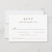 Invitation Élégant script de calligraphie Olive Sage Wedding  (Devant)