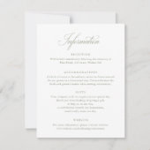 Invitation Élégant script de calligraphie Sage Mariage Info C (Devant)