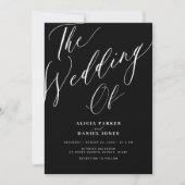 Invitation Élégant script de calligraphie simple mariage noir (Devant)